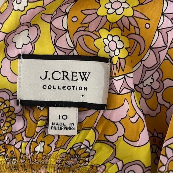 J.Crew Gathered Tie-Back Dress in Scalloped Paisley Size 10 - Picture 5 of 5